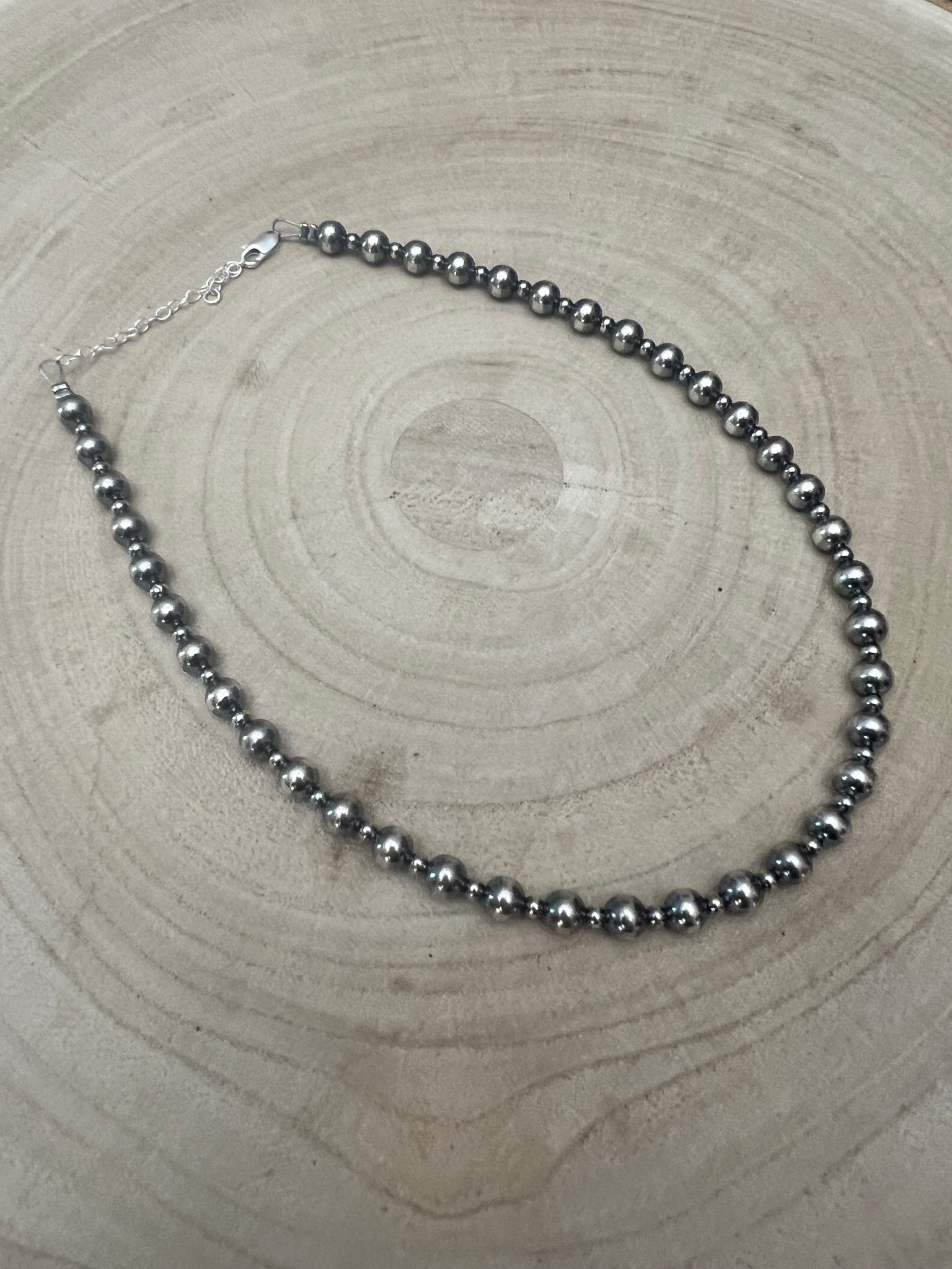 6mm & 3mm Sterling Pearl Choker — 14 inch - Rooted & Reckless Co.