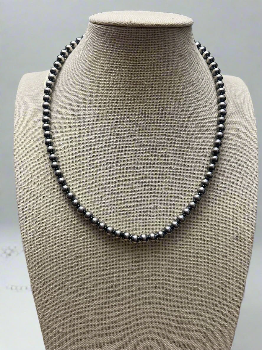 6mm Sterling Pearl Necklace — 16 inch - Rooted & Reckless Co.