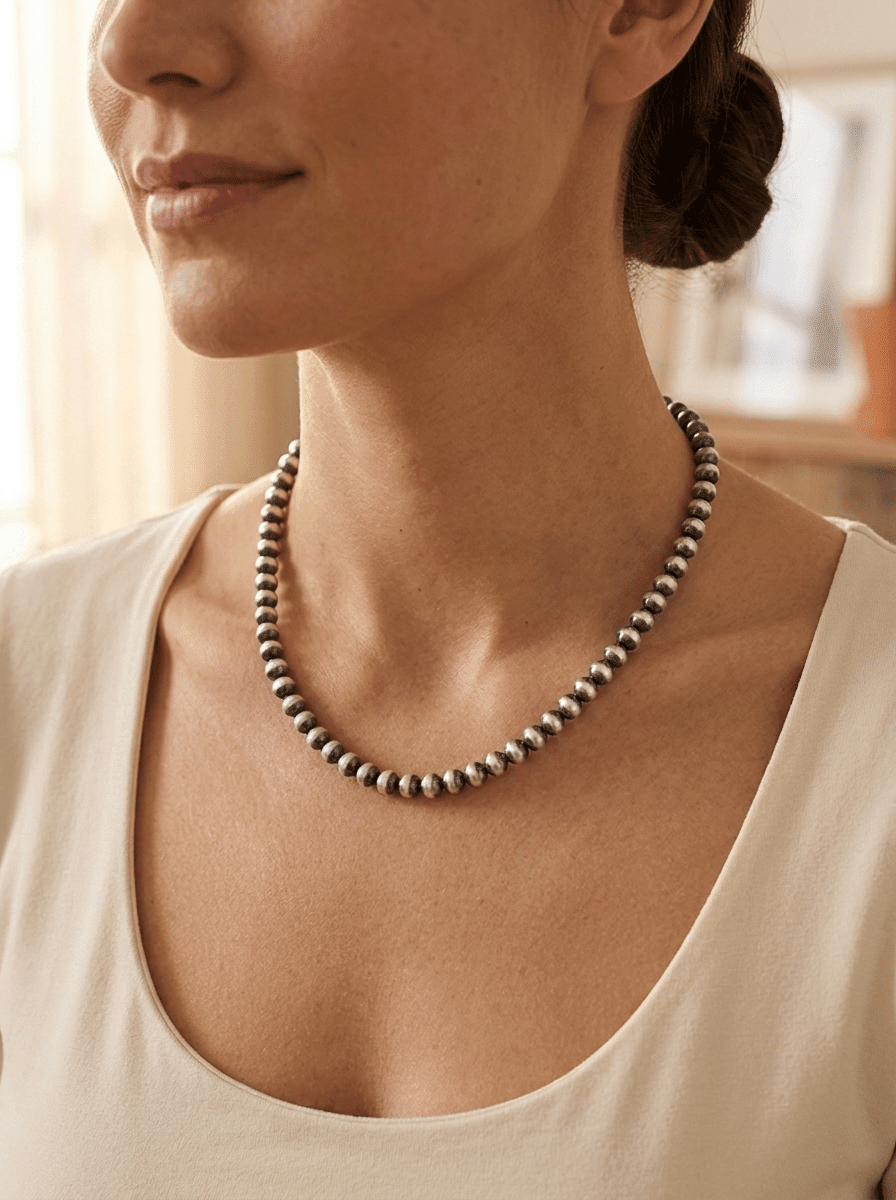 6mm Sterling Pearl Necklace — 16 inch - Rooted & Reckless Co.