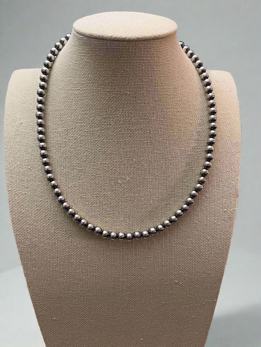 6mm Sterling Pearl Necklace — 18 inch - Rooted & Reckless Co.