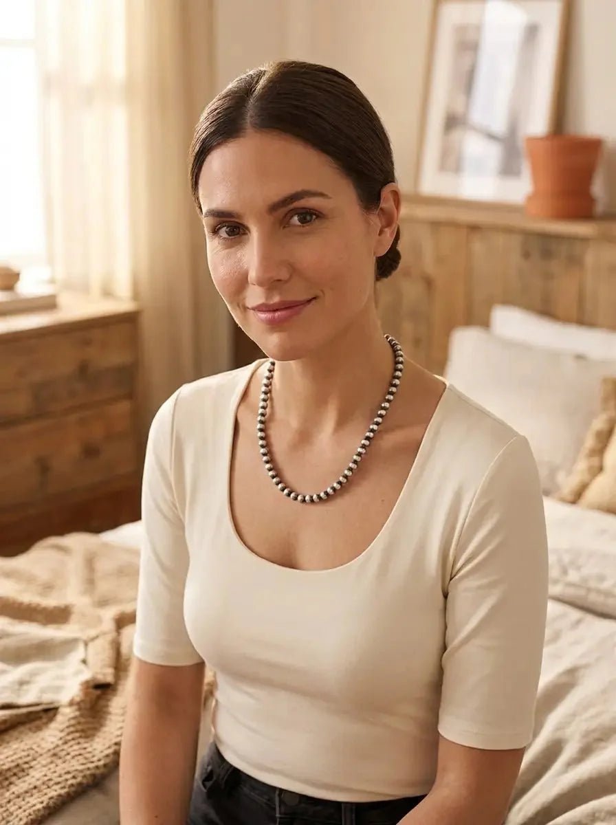 6mm Sterling Pearl Necklace — 18 inch - Rooted & Reckless Co.