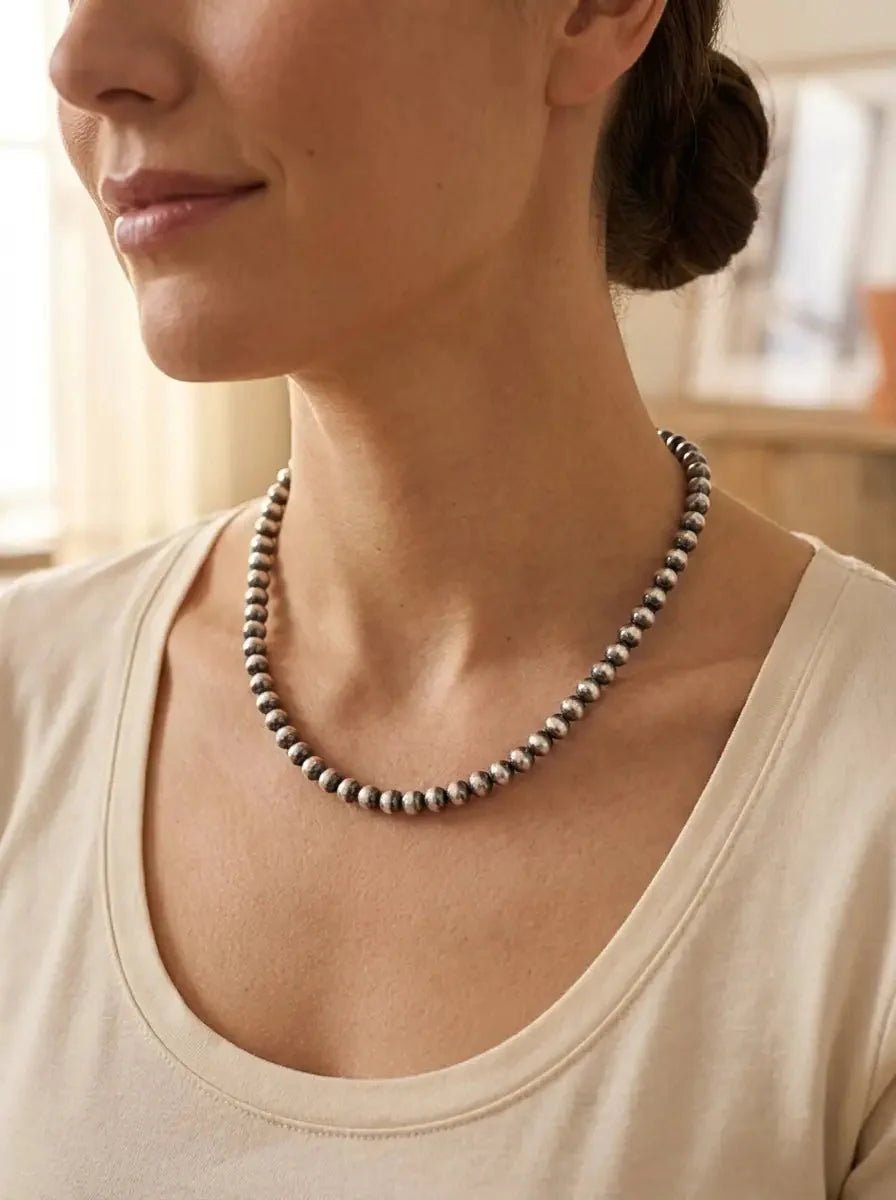 6mm Sterling Pearl Necklace — 18 inch - Rooted & Reckless Co.