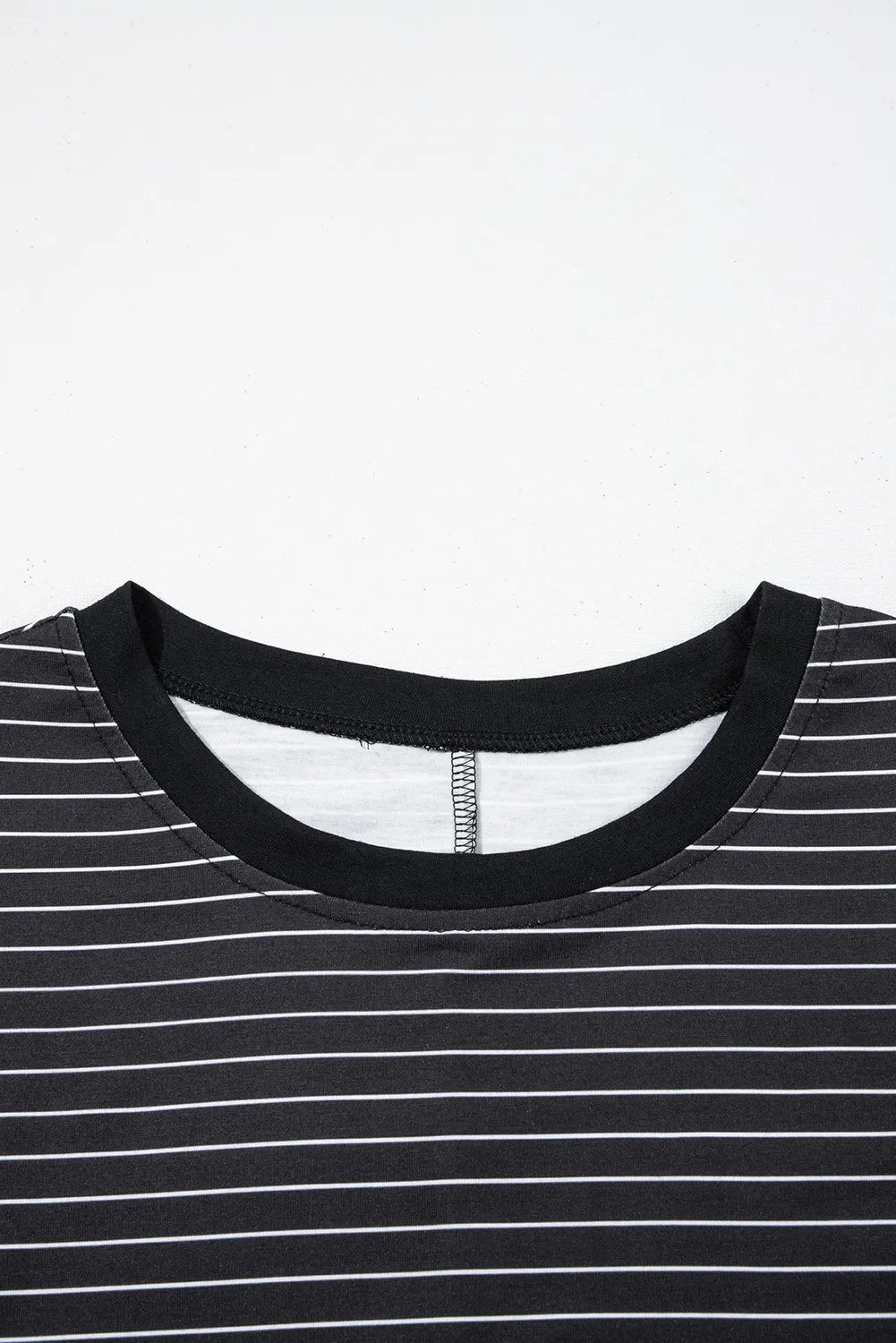 Stripe Ruffle Short Sleeve Crew Neck T-Shirt Mini Dress