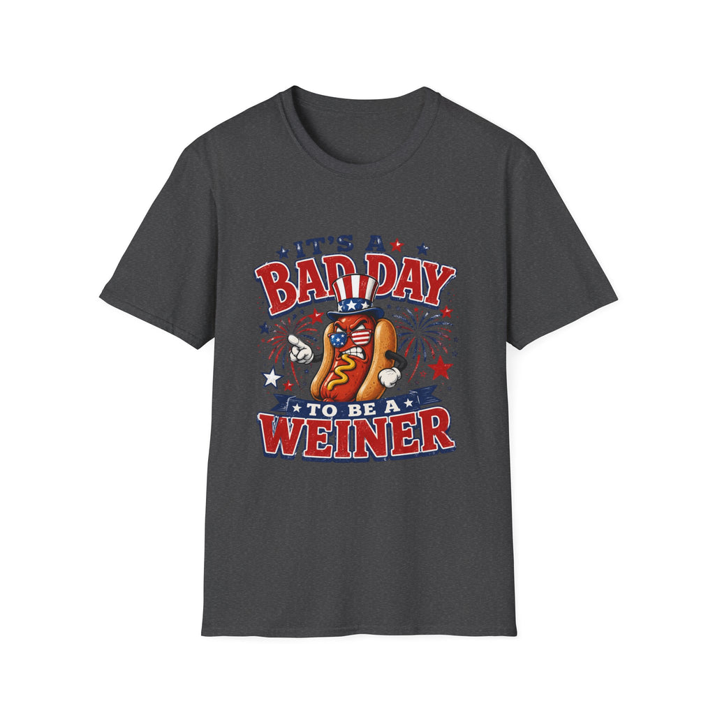 T-Shirt — "It's a Bad Day to Be a Weiner" Patriotic Hot Dog Graphic Tee