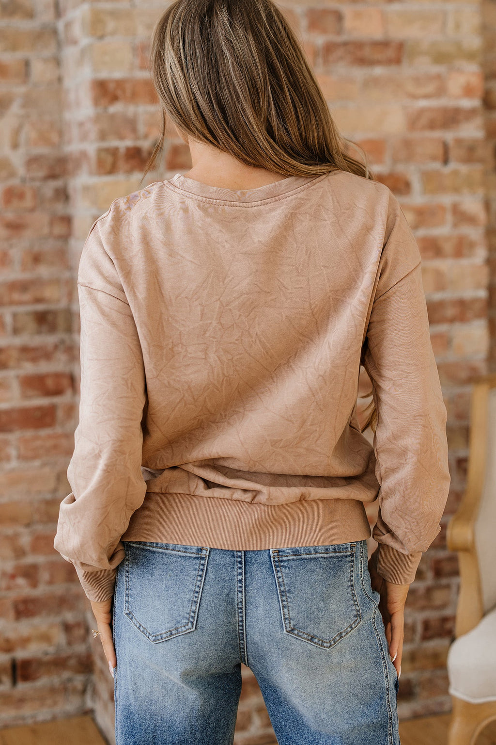 Saved by Grace Embroidered Mineral Wash Loose Sweatshirt
