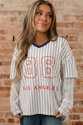 88 LOS ANGELES Stripe Lace Patchwork Top - Rooted & Reckless Co.