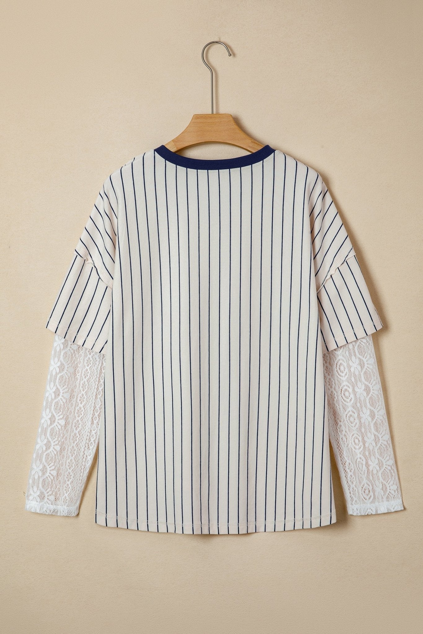 88 LOS ANGELES Stripe Lace Patchwork Top - Rooted & Reckless Co.