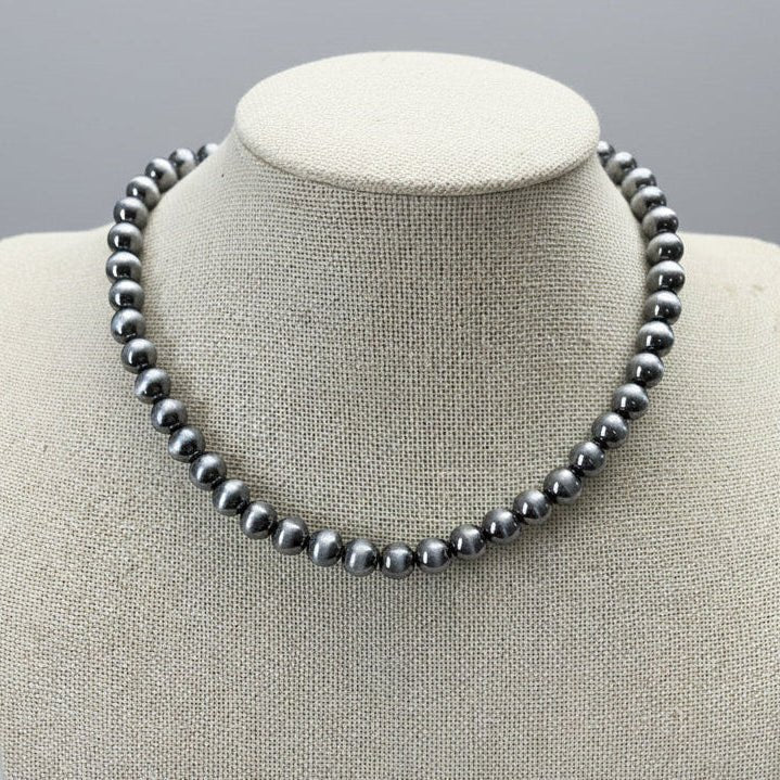 8mm Fashion Pearl Choker Necklace & Earring Set — Western Adjustable Set - Rooted & Reckless Co.