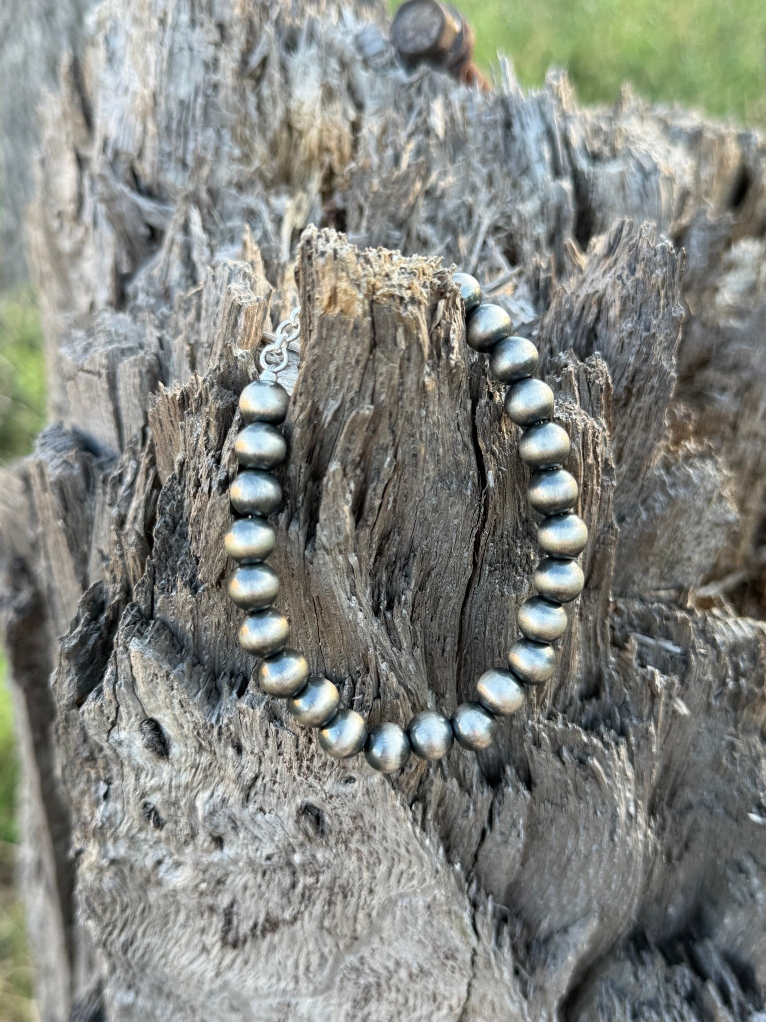 8mm Silver Beads Bracelet - Rooted & Reckless Co.