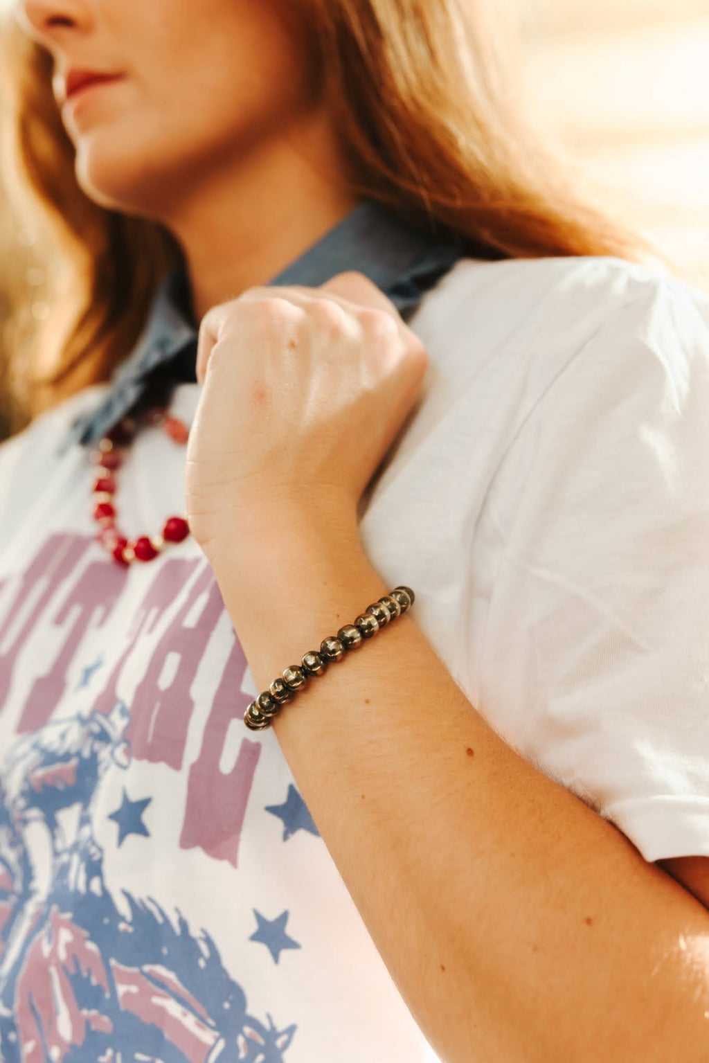 8mm Silver Beads Bracelet - Rooted & Reckless Co.