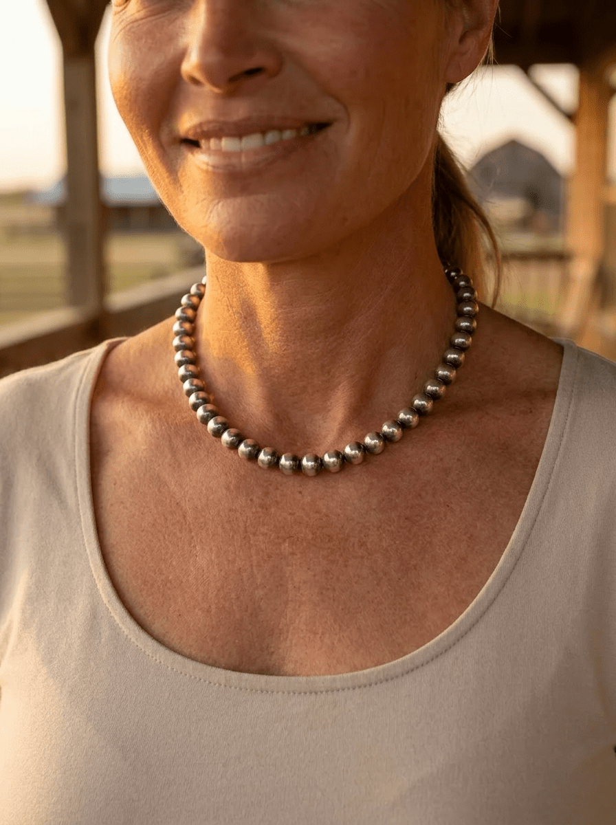 8mm Sterling Pearl Necklace — 14 inch - Rooted & Reckless Co.