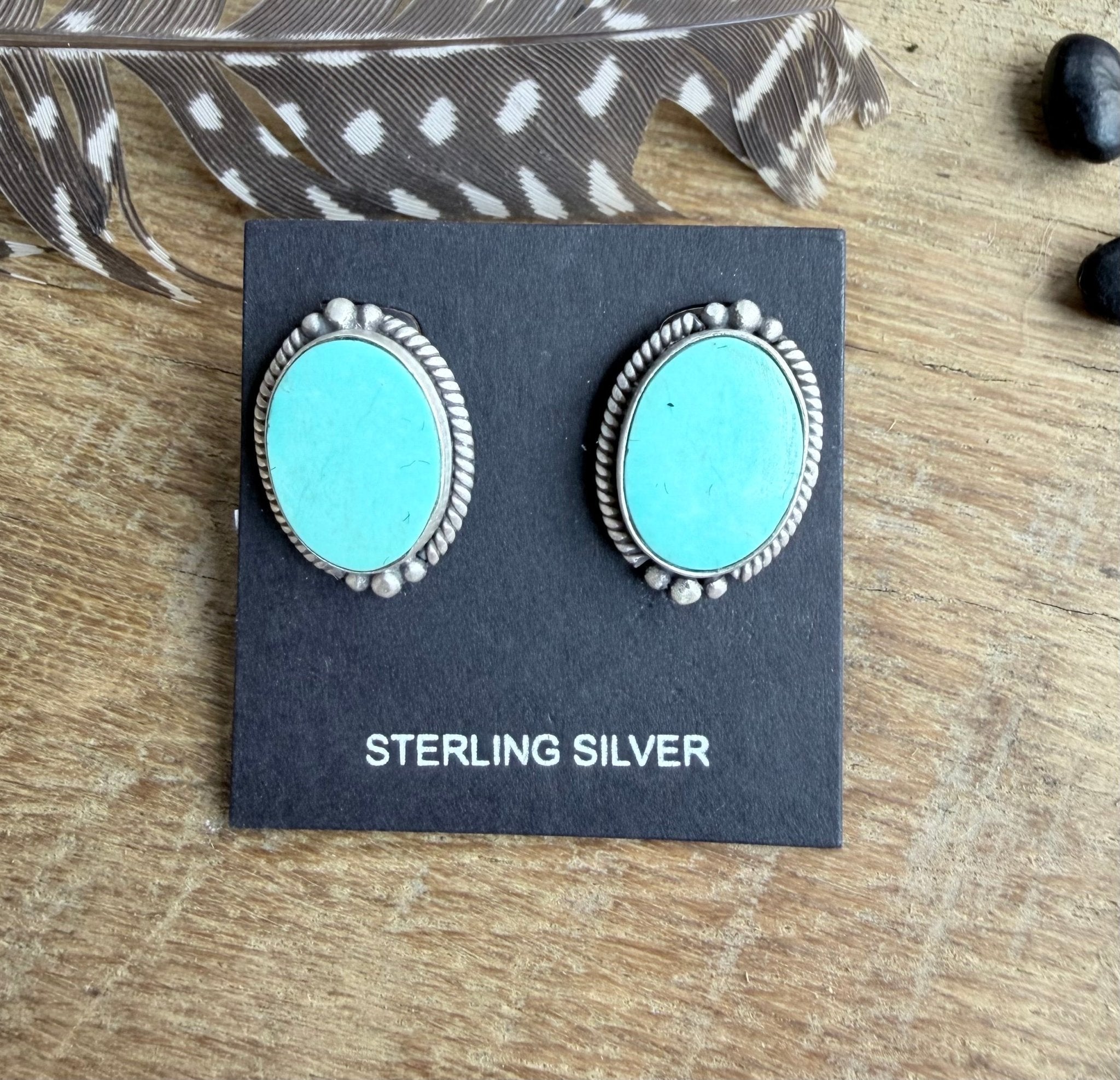 925 Sterling Silver and Royston Stud Earrings - Rooted & Reckless Co.
