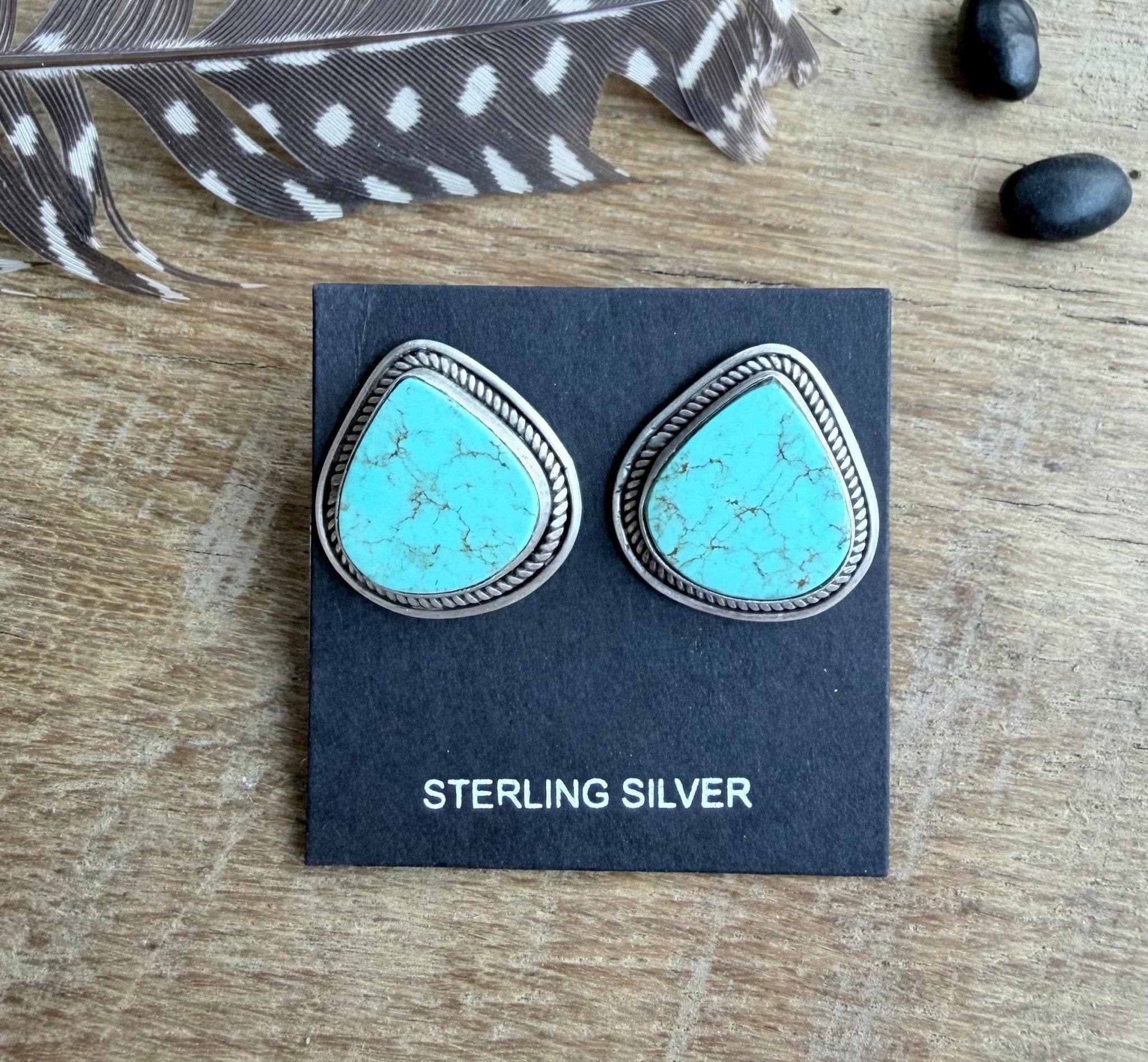 925 Sterling Silver and Royston Stud Earrings - Rooted & Reckless Co.