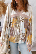 Floral Patchwork Long Sleeve Blouse