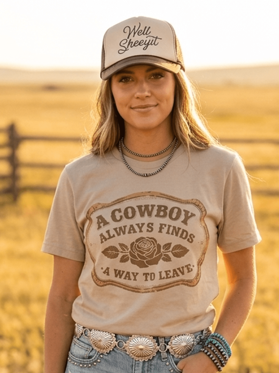 A Cowboy Always Finds A Way To Leave Graphic Tee - Rooted & Reckless Co.