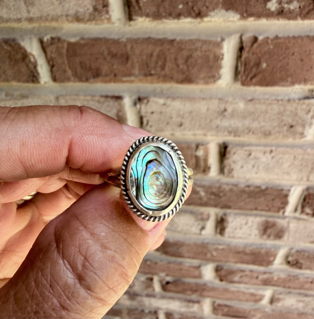 Abalone and Sterling Silver Ring - Rooted & Reckless Co.