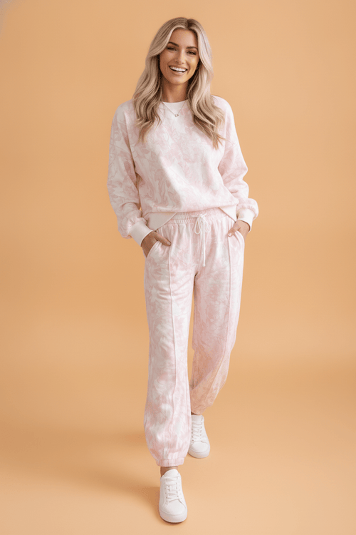 Abstract Camo Long Sleeve Top & Drawstring Pants Set - Rooted & Reckless Co.