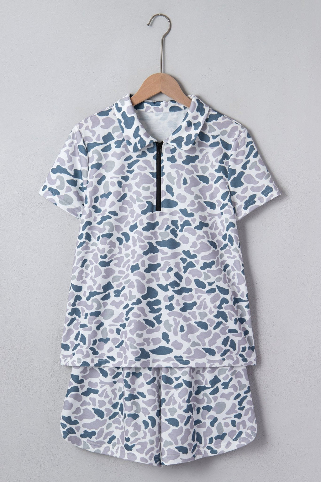 Abstract Camo Polo Collar T-Shirt & Shorts Set - Rooted & Reckless Co.