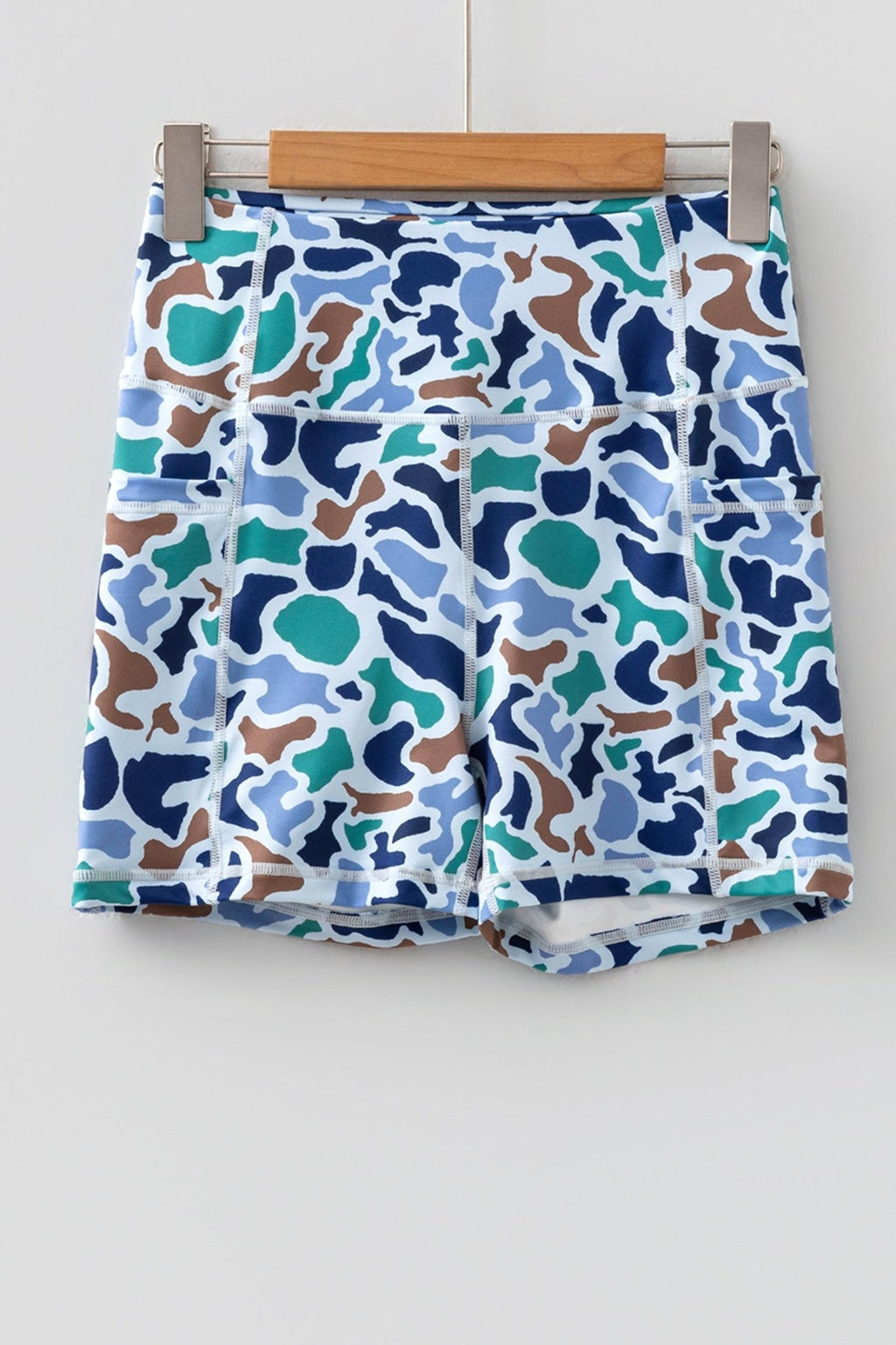 Abstract Camo Side Pocket Biker Shorts - Rooted & Reckless Co.
