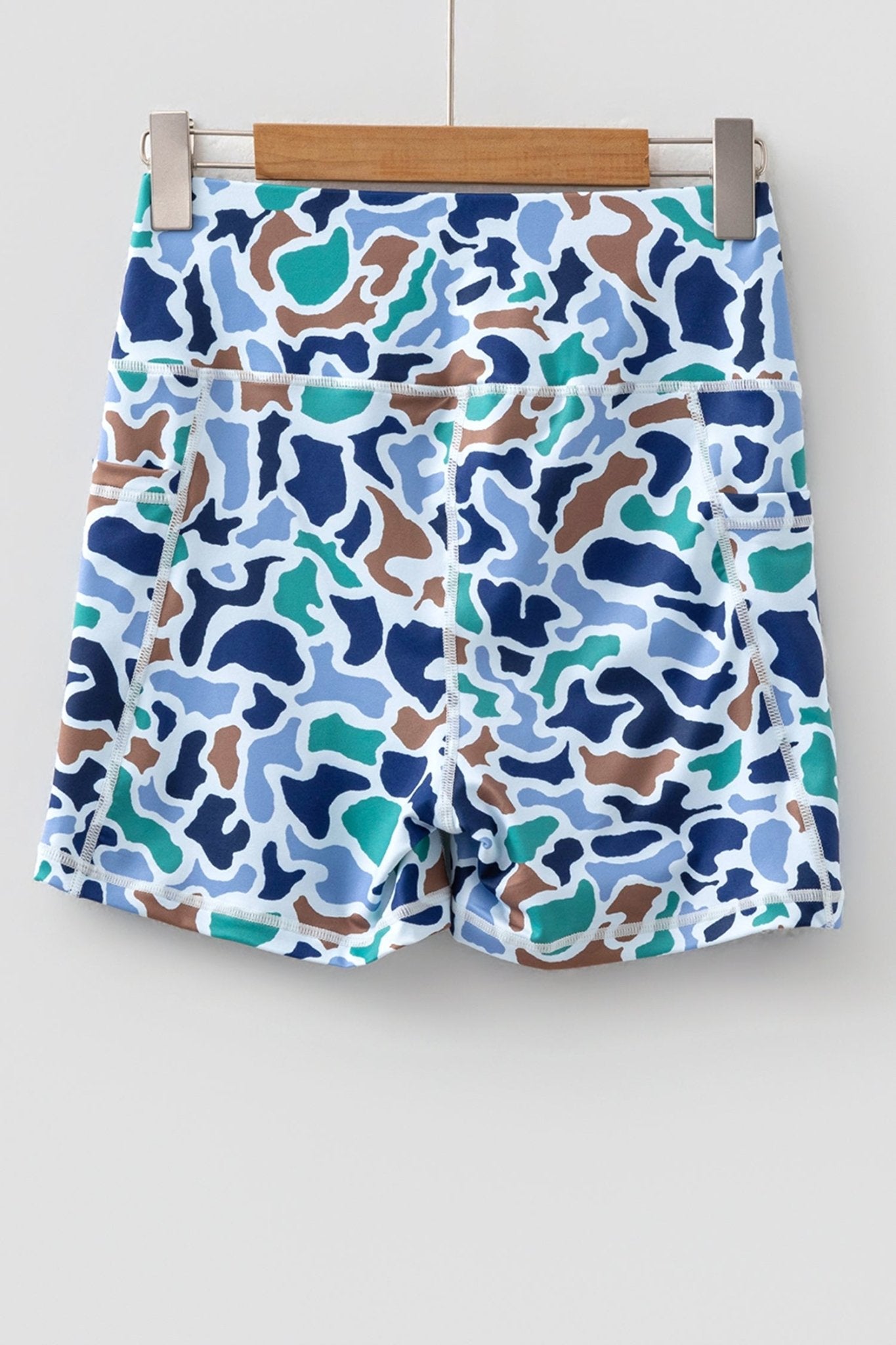 Abstract Camo Side Pocket Biker Shorts - Rooted & Reckless Co.
