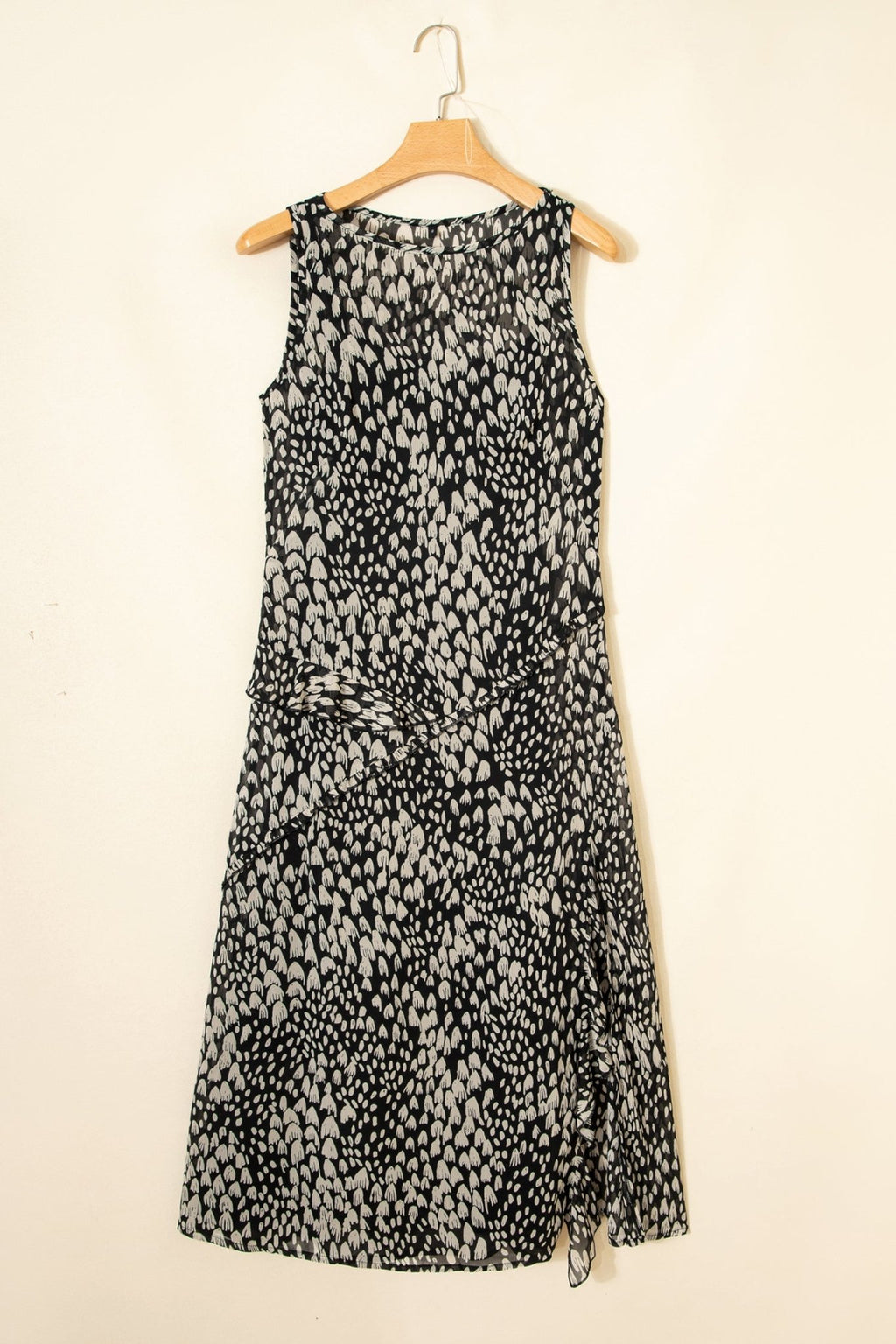 Abstract Dotted Sleeveless Maxi Dress - Rooted & Reckless Co.