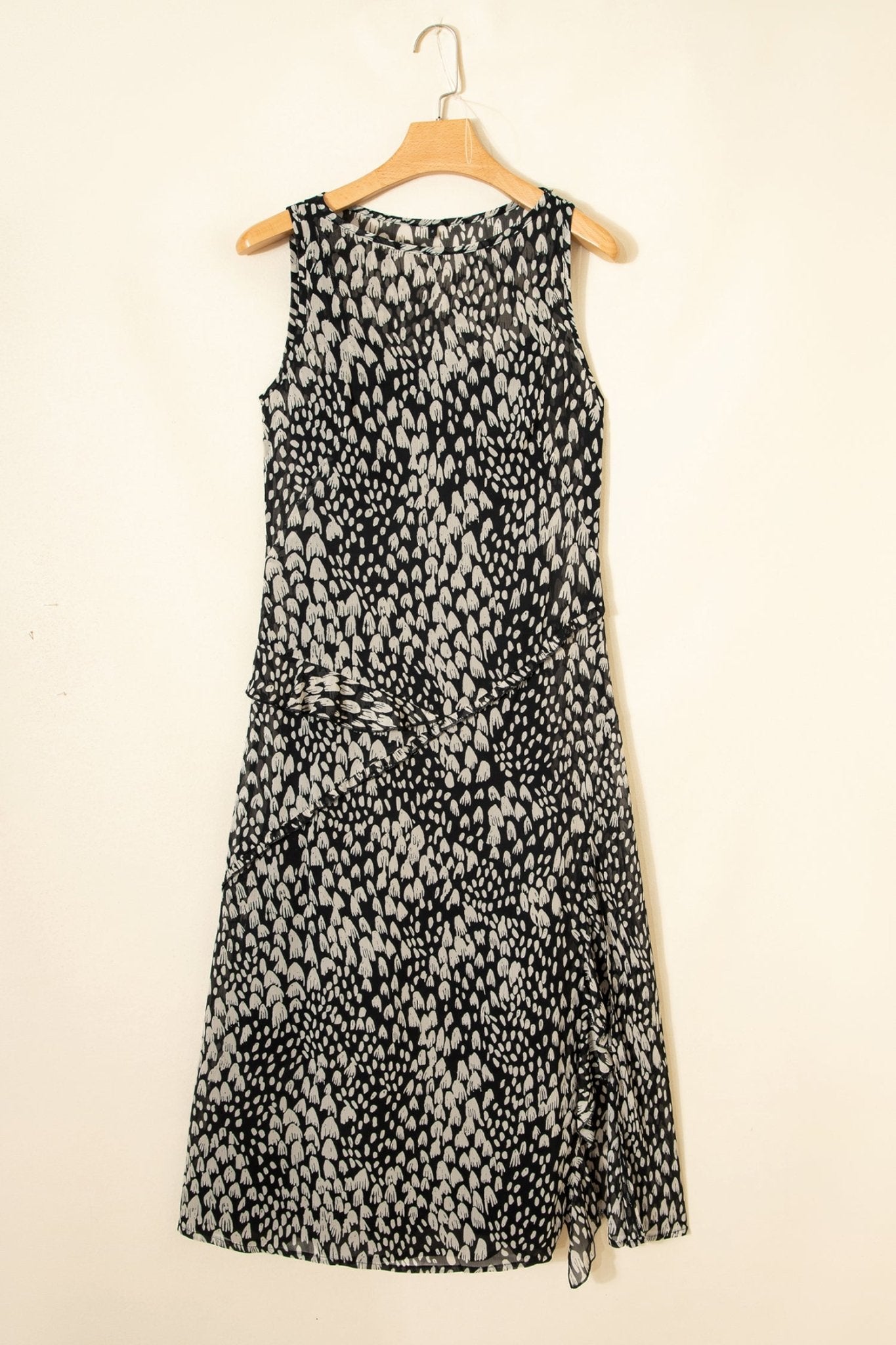 Abstract Dotted Sleeveless Maxi Dress - Rooted & Reckless Co.