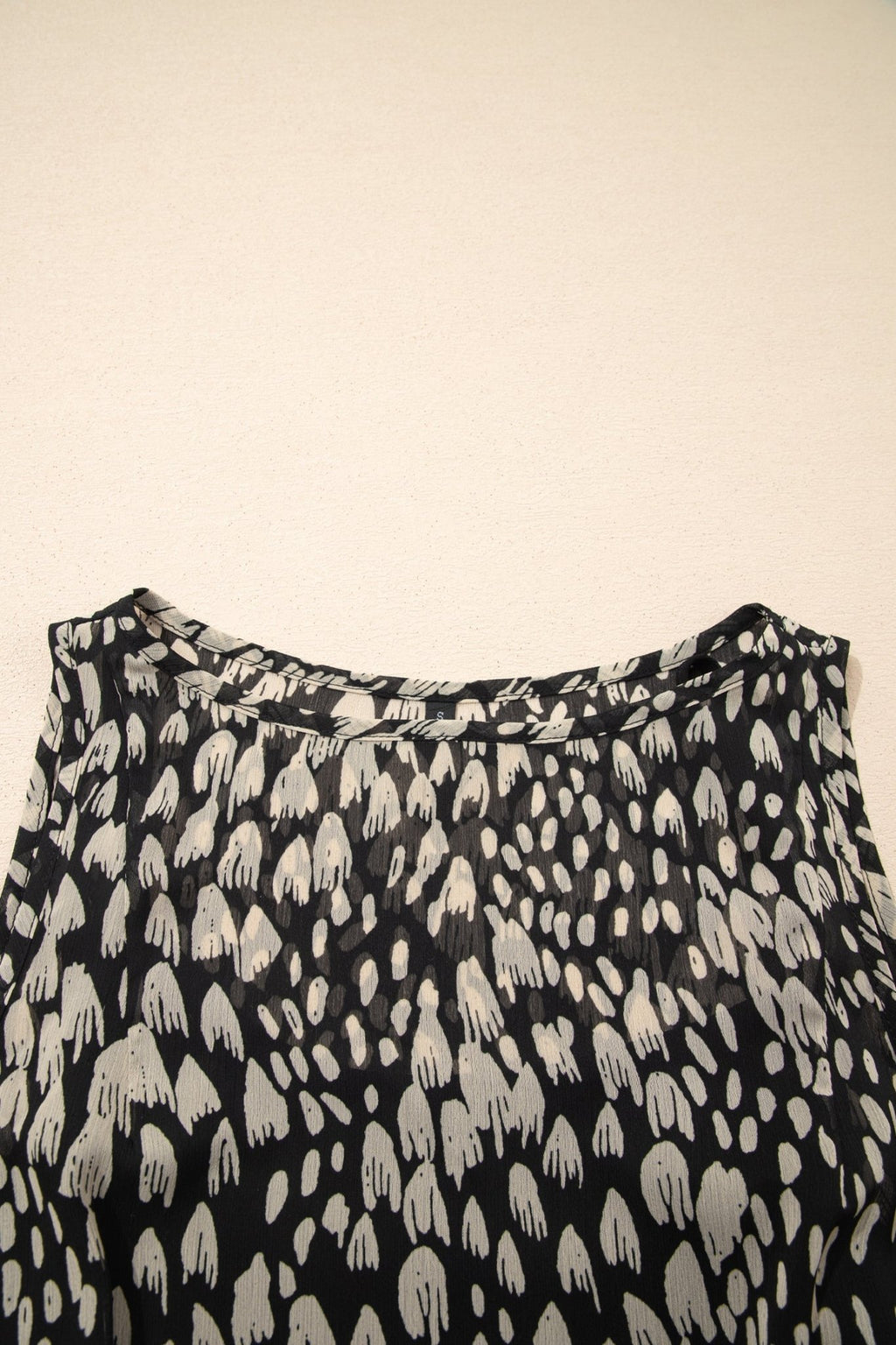 Abstract Dotted Sleeveless Maxi Dress - Rooted & Reckless Co.