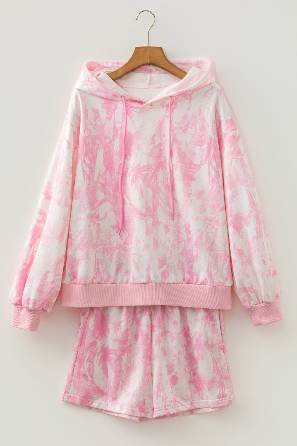 Abstract Loose Hoodie Sweatshirt & Slim Shorts Set - Rooted & Reckless Co.