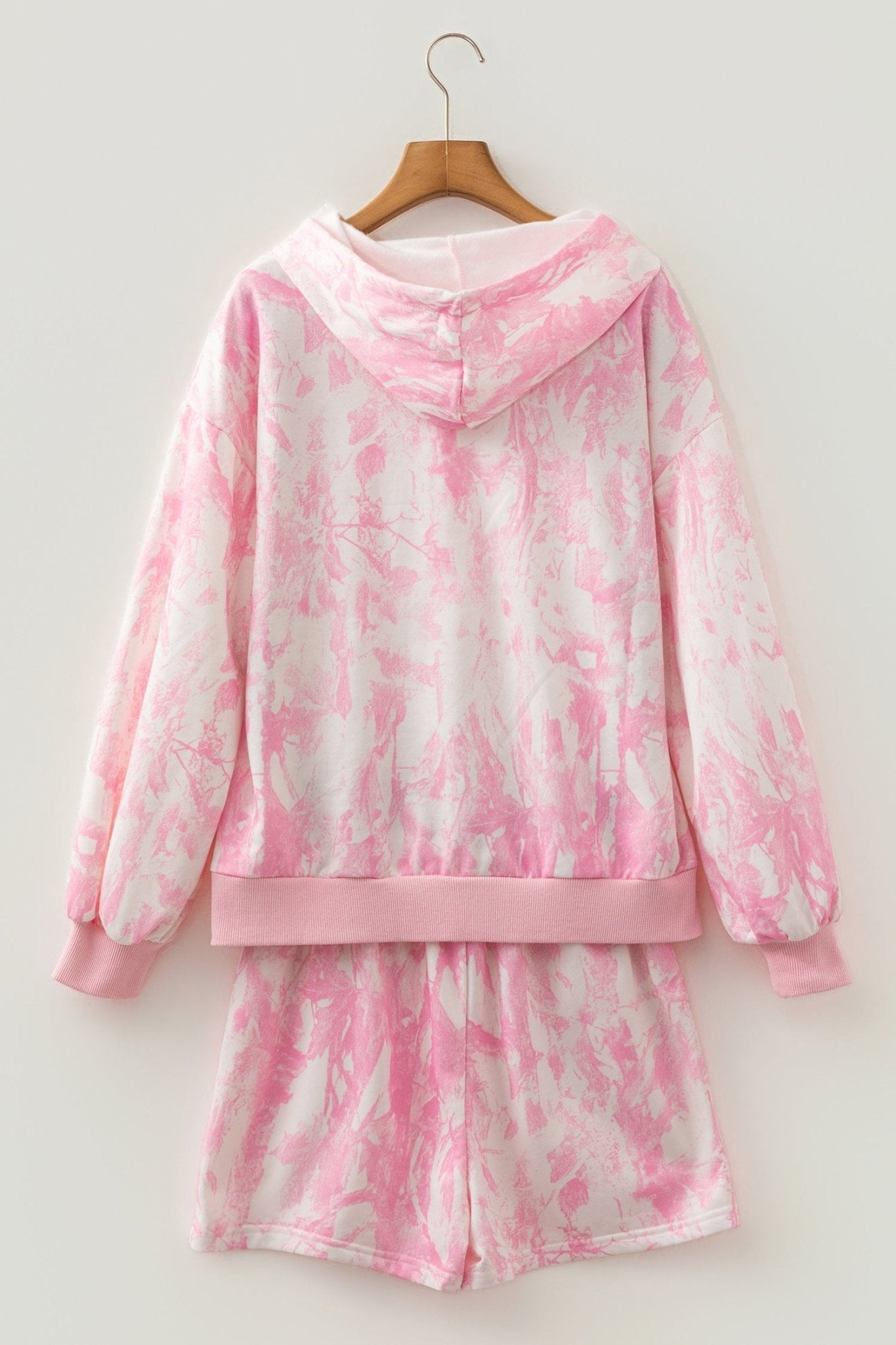Abstract Loose Hoodie Sweatshirt & Slim Shorts Set - Rooted & Reckless Co.