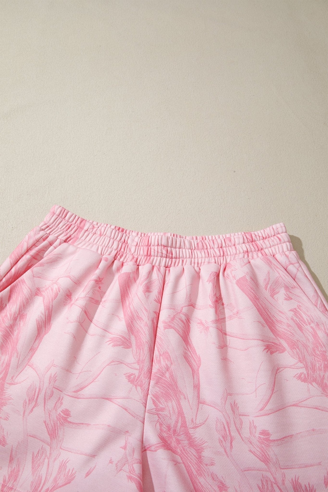 Abstract Ribbed Crew Neck Top & Elastic Waist Shorts Set - Rooted & Reckless Co.