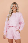 Abstract Ribbed Crew Neck Top & Elastic Waist Shorts Set - Rooted & Reckless Co.