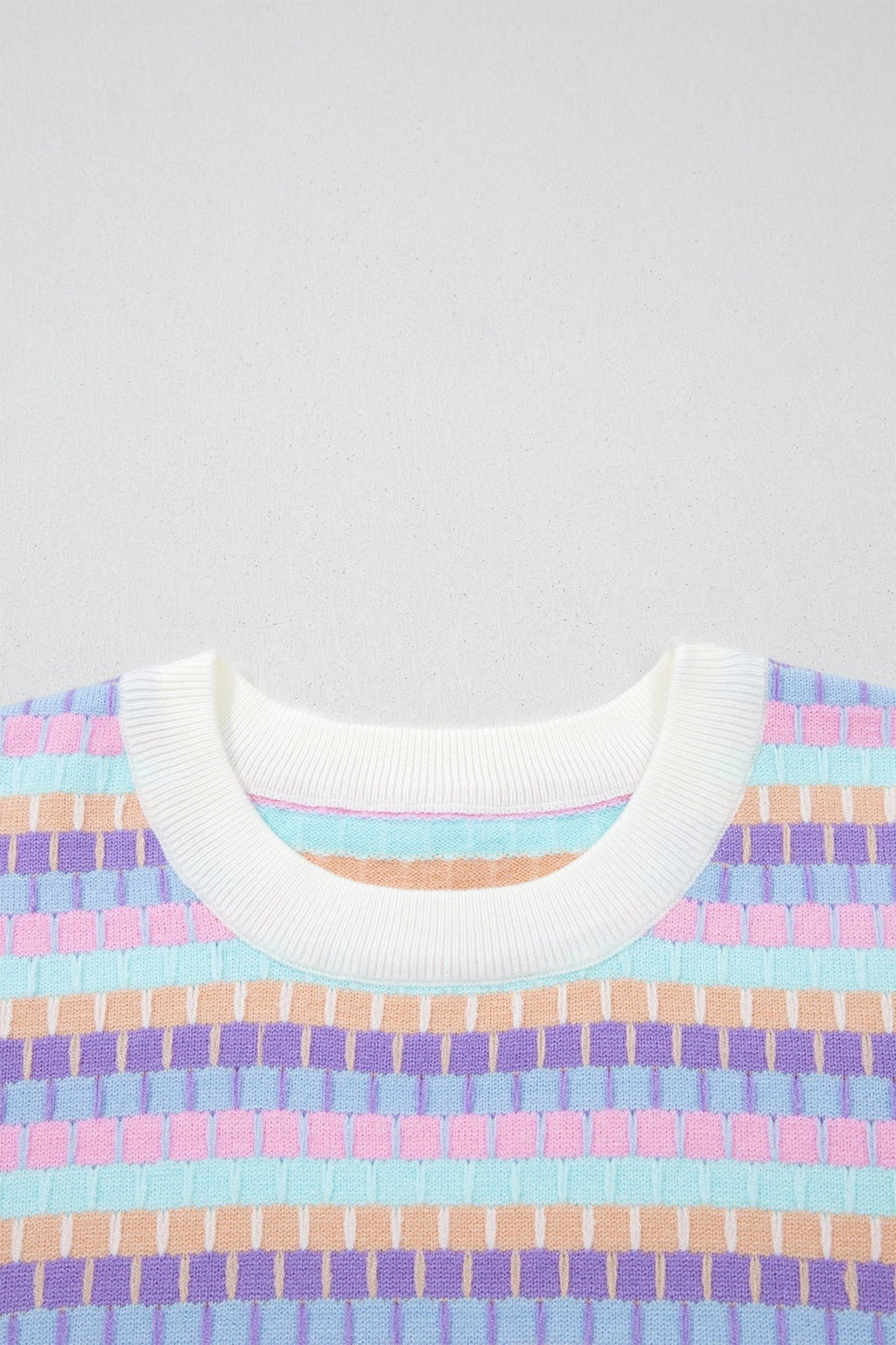 Abstract Stripe Short Sleeve Sweater Knit Top - Rooted & Reckless Co.