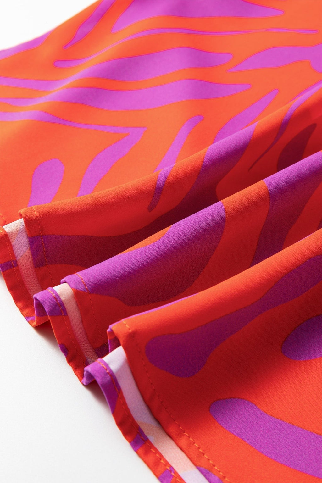 Abstract V-Neck Cuffed Short Sleeve Blouse - Rooted & Reckless Co.