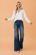 Acid Wash Denim High Waist Flare Jeans - Rooted & Reckless Co.