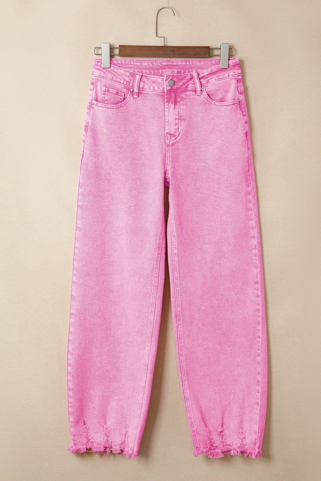 Acid Wash Denim High Waist Raw Hem Jeans - Rooted & Reckless Co.