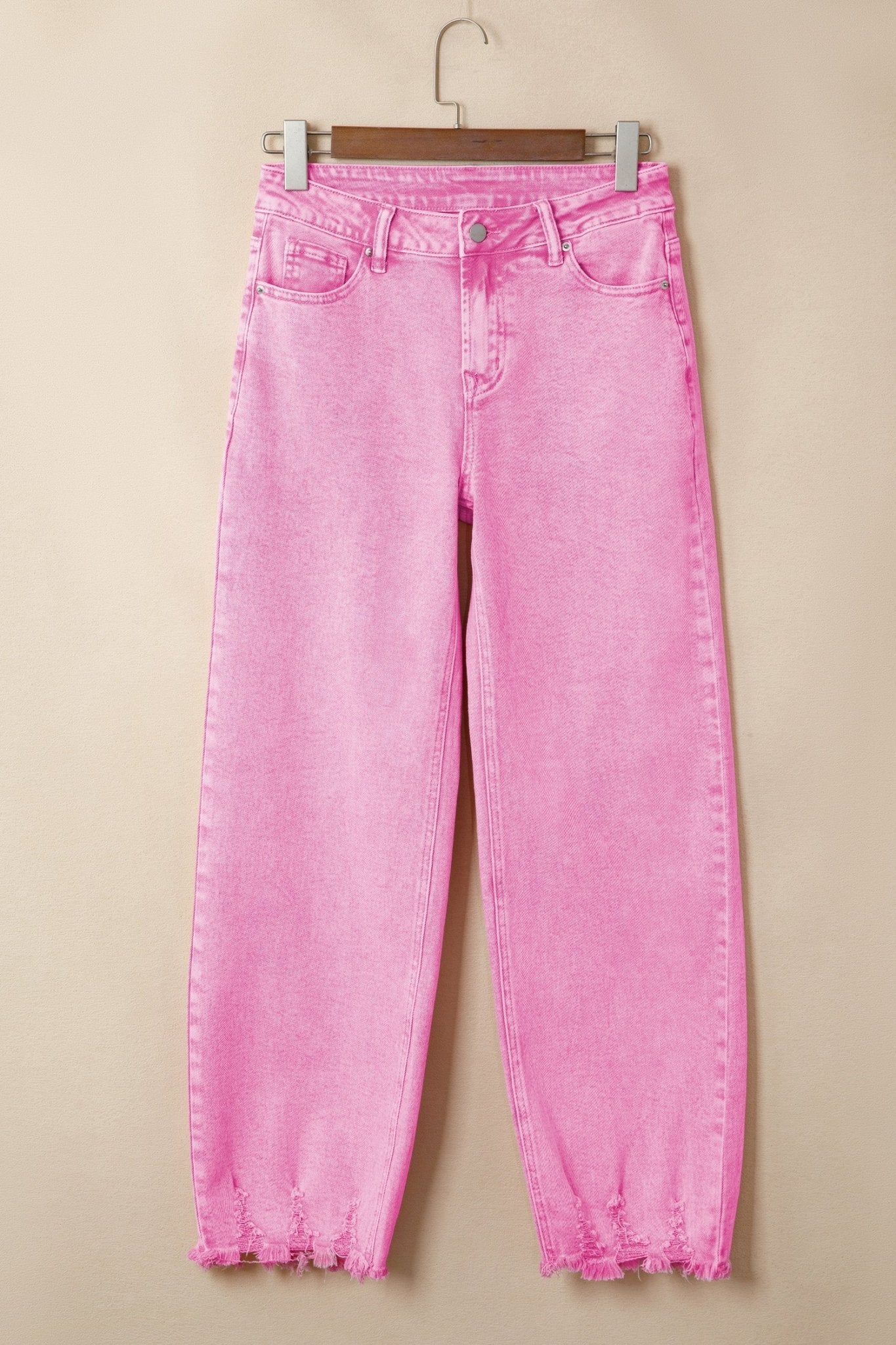Acid Wash Denim High Waist Raw Hem Jeans - Rooted & Reckless Co.