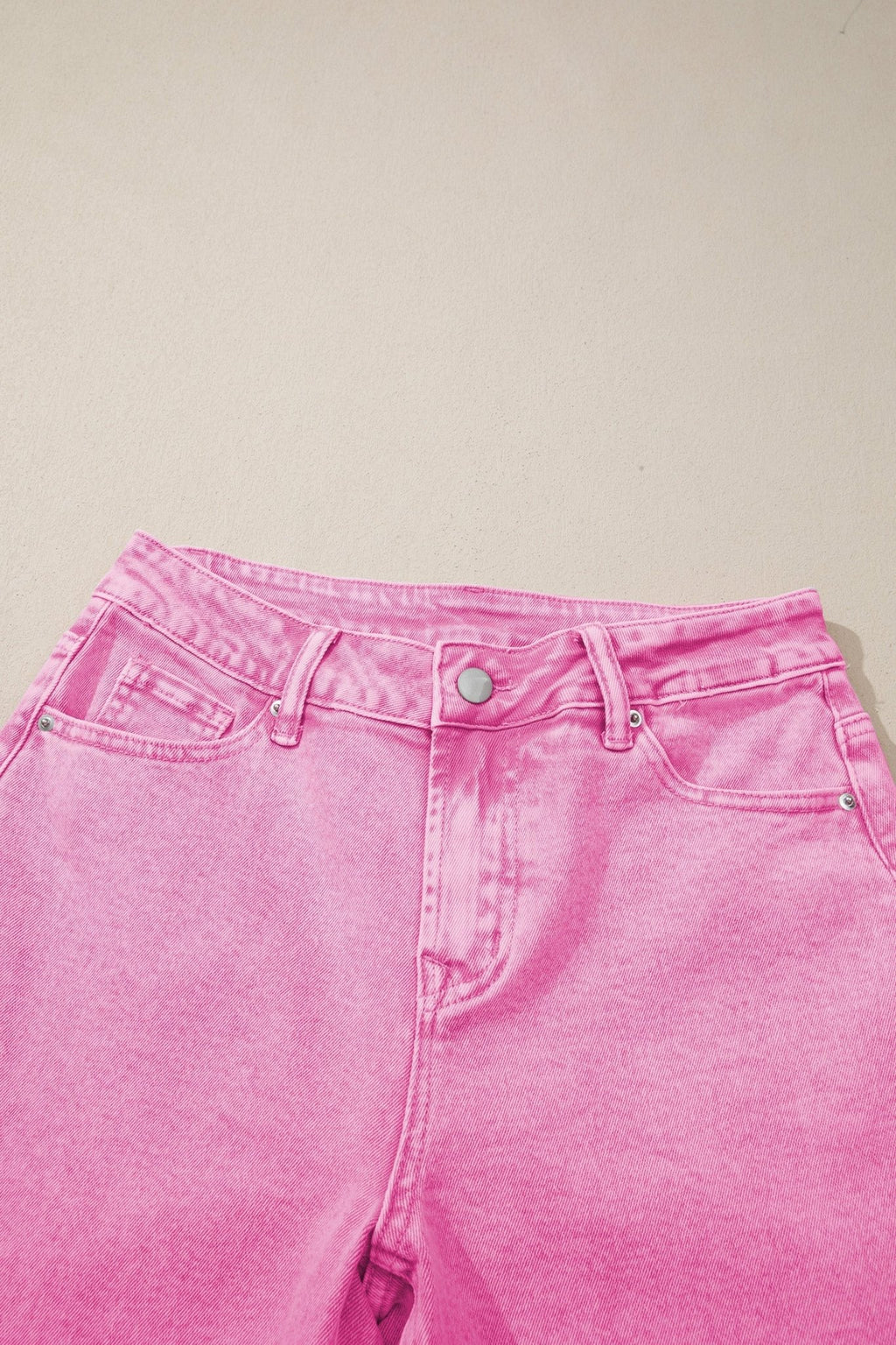 Acid Wash Denim High Waist Raw Hem Jeans - Rooted & Reckless Co.