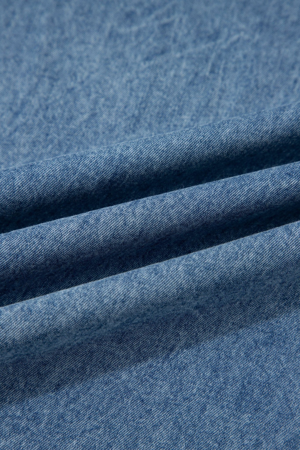 Acid Wash Denim Pleated Tie V-Neck Jumpsuit - Rooted & Reckless Co.