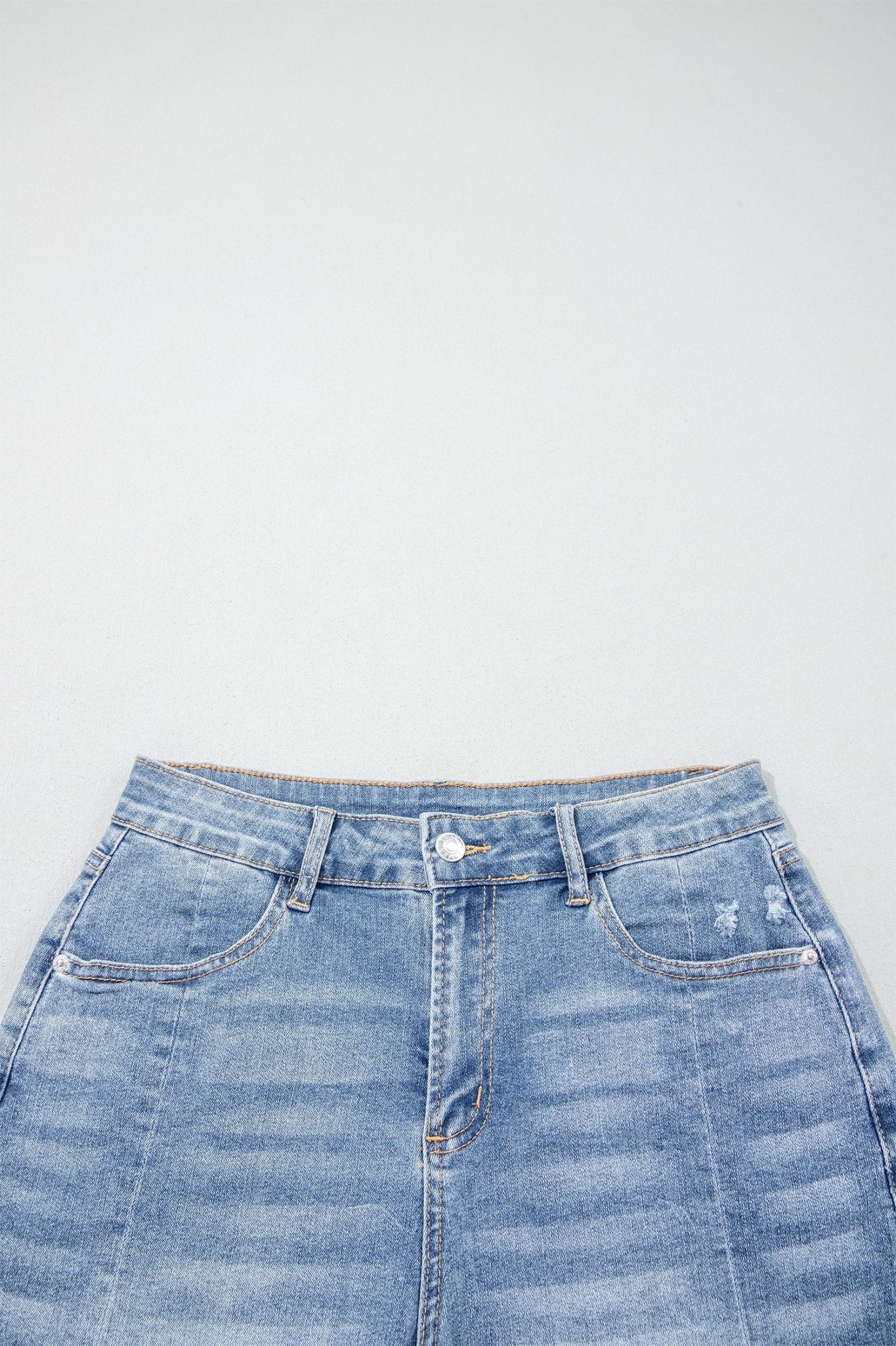 Acid Wash Denim Raw Hem Shorts - Rooted & Reckless Co.