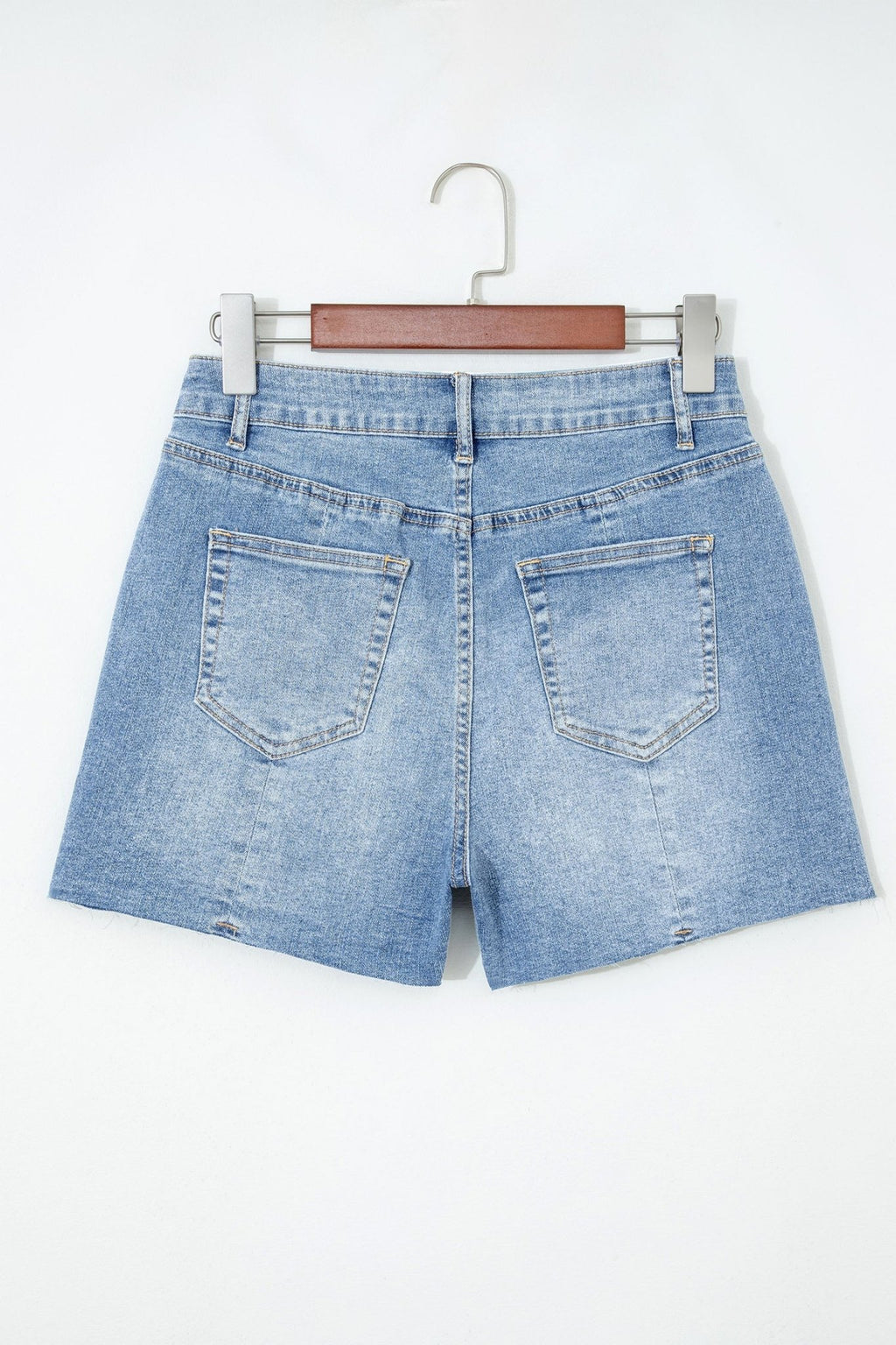 Acid Wash Denim Raw Hem Shorts - Rooted & Reckless Co.