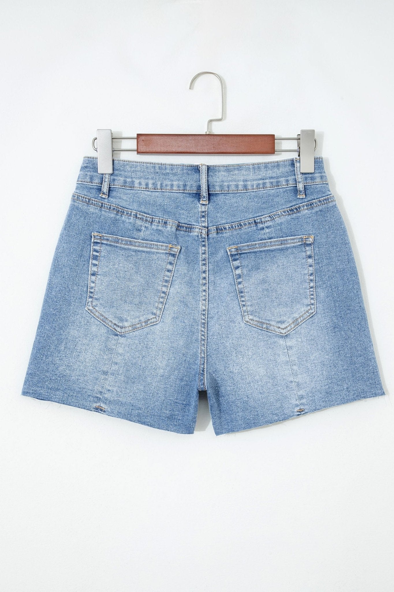 Acid Wash Denim Raw Hem Shorts - Rooted & Reckless Co.