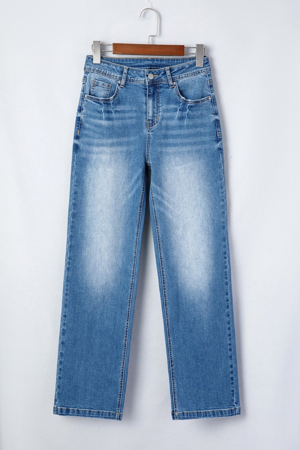 Acid Wash Denim Straight Leg Jeans - Rooted & Reckless Co.
