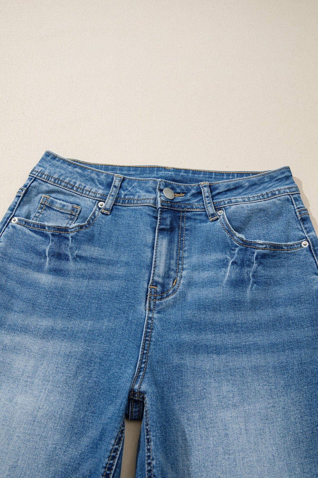 Acid Wash Denim Straight Leg Jeans - Rooted & Reckless Co.