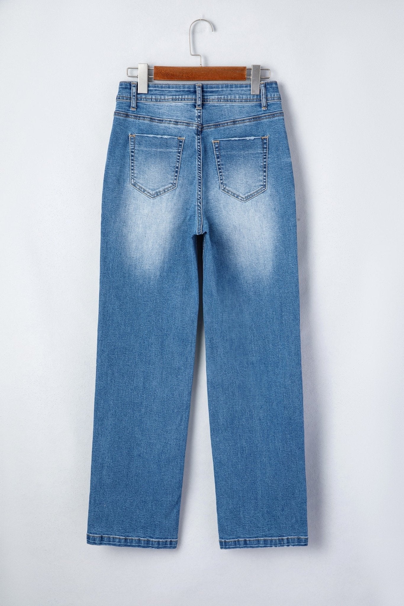 Acid Wash Denim Straight Leg Jeans - Rooted & Reckless Co.