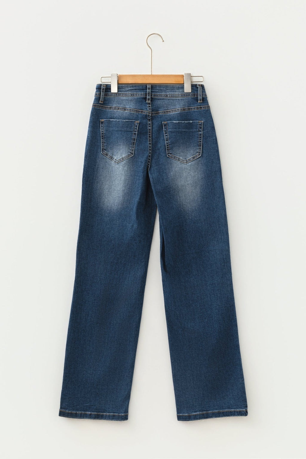 Acid Washed Straight Leg Full Length Jeans - Rooted & Reckless Co.
