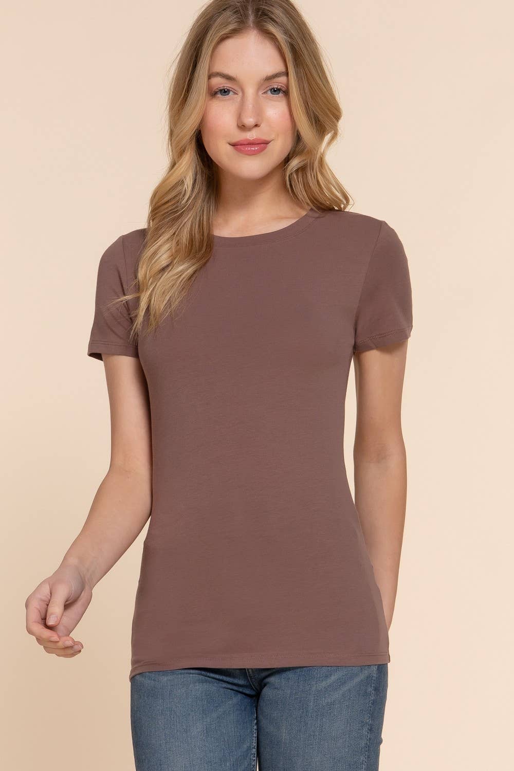 Active Basic Cotton Spandex Jersey Crew Neck Western Tee — Short Sleeve Wardrobe Essential - Rooted & Reckless Co.