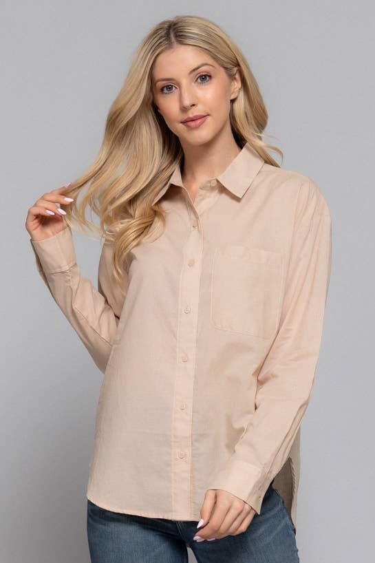 Active Basic "Two Step" Western Button-Down Shirt — Warm Taupe 100% Cotton Voile Layering Staple - Rooted & Reckless Co.