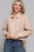 Active Basic "Two Step" Western Button-Down Shirt — Warm Taupe 100% Cotton Voile Layering Staple - Rooted & Reckless Co.