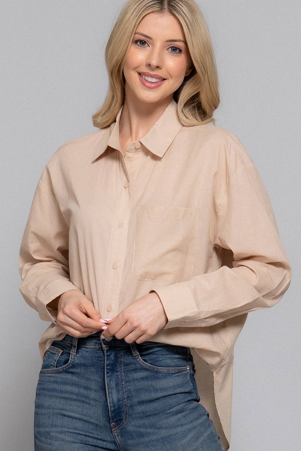 Active Basic "Two Step" Western Button-Down Shirt — Warm Taupe 100% Cotton Voile Layering Staple - Rooted & Reckless Co.
