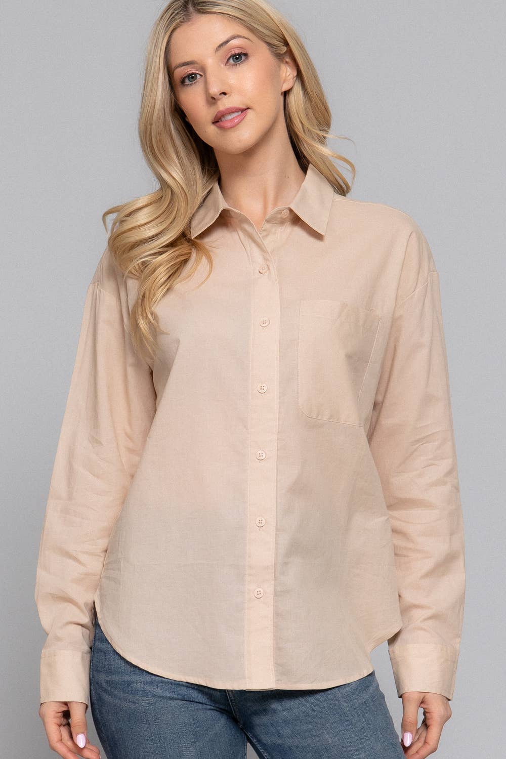 Active Basic "Two Step" Western Button-Down Shirt — Warm Taupe 100% Cotton Voile Layering Staple - Rooted & Reckless Co.
